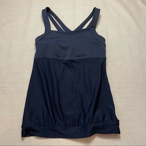 Athleta Miles Crisscross Back Bra Mesh Body Tank Top